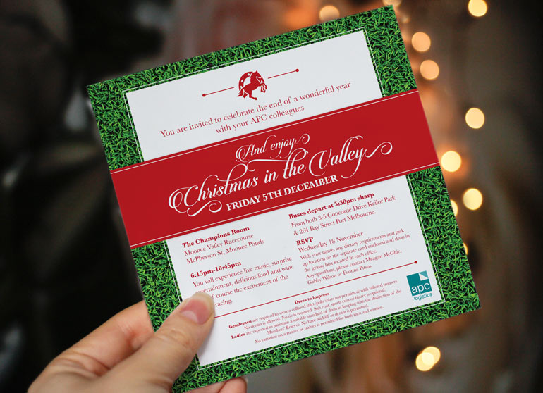 Christmas Party Invitation design for APC Logistics